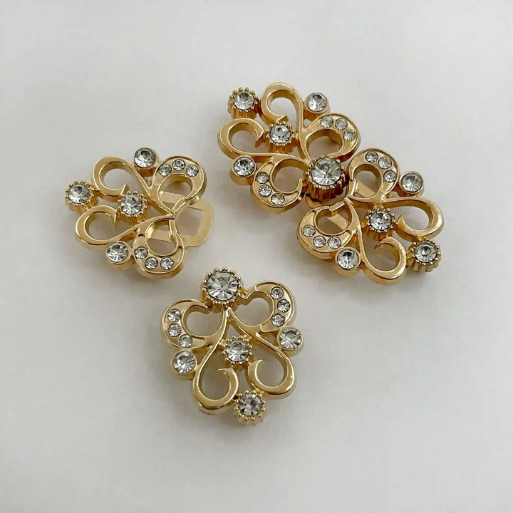 Swarovski-Style Crystal Frog Closure Buttons