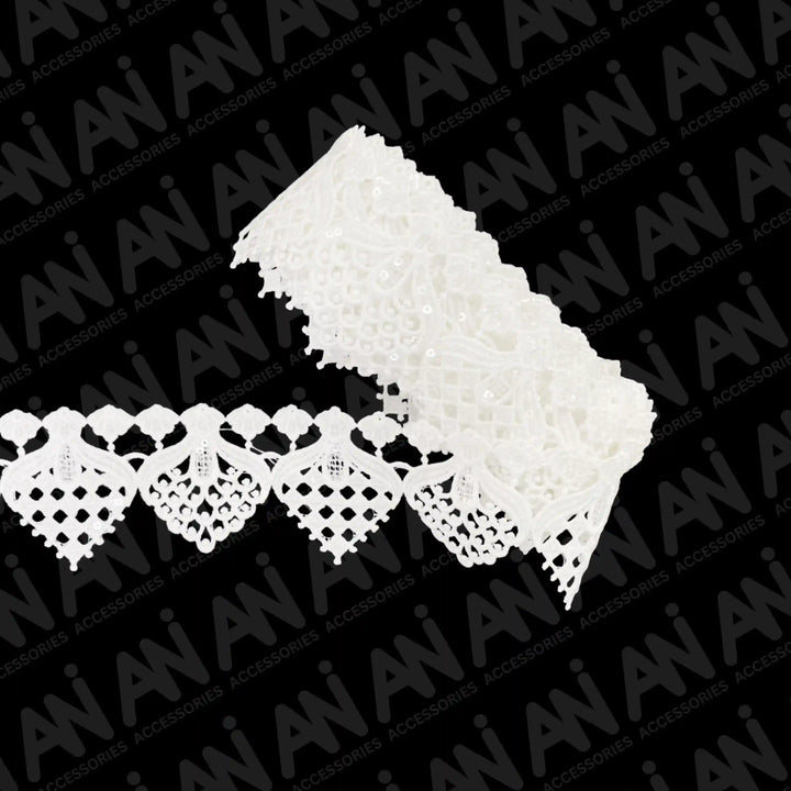 Cluny Jhallar Design Sequence Lace | 2 Meter