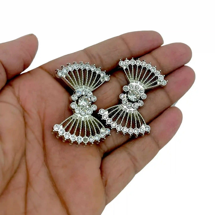 Vintage Style Crystal Rhinestone Metal Frog Closure Buttons