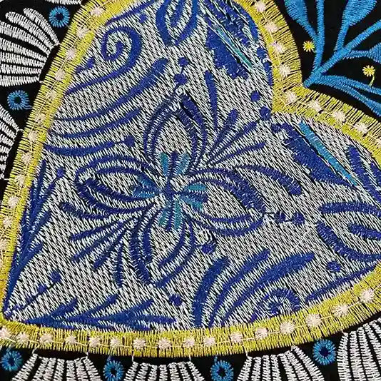Artisanal Mexican Sagrado Corazón Appliqué Sew Patch