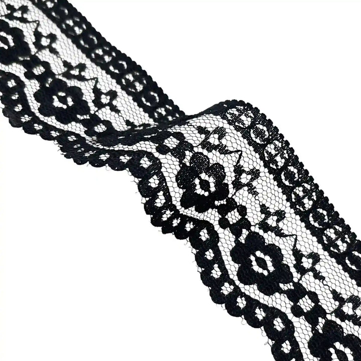 Black Floral Trim Lace | 5 Meters | SKU-B52