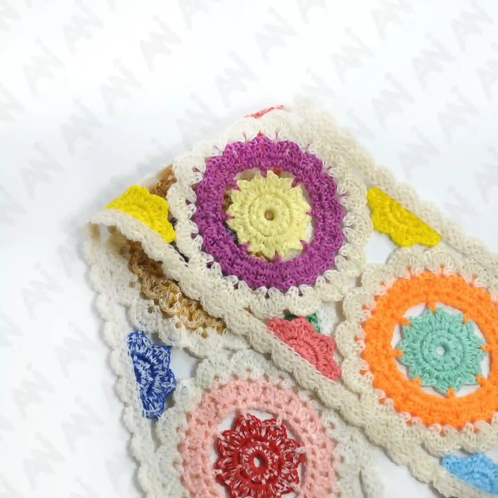 Crocheted Granny Square Lace Trim | 2 Meter