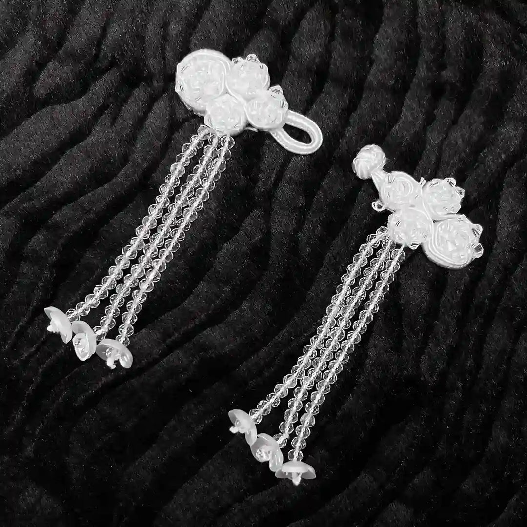 Tassel Floral Beads Frog Closure Buttons