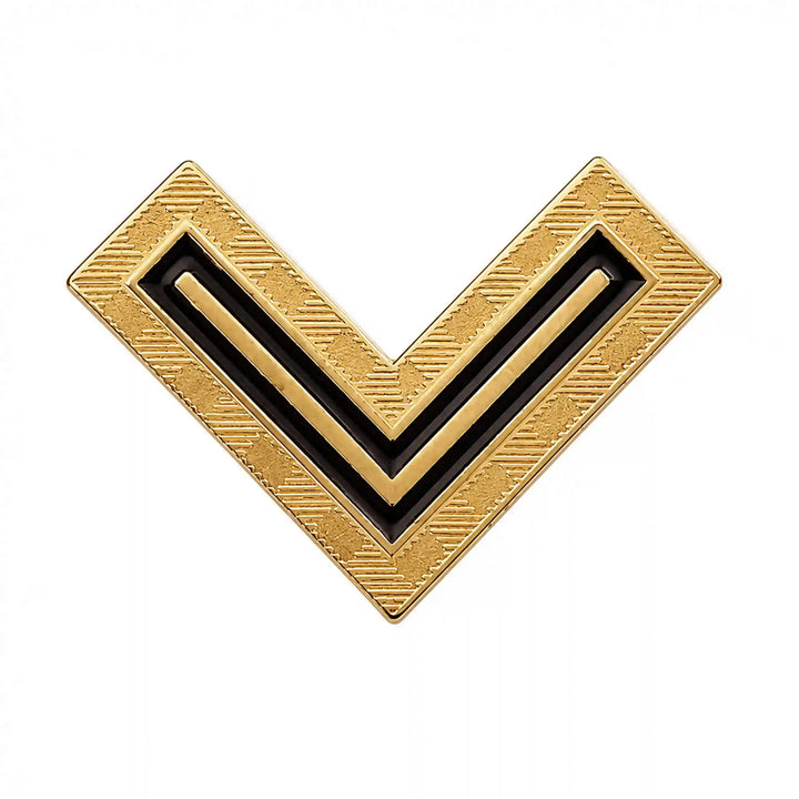 Textured Gold Enamel Chevron Collartips