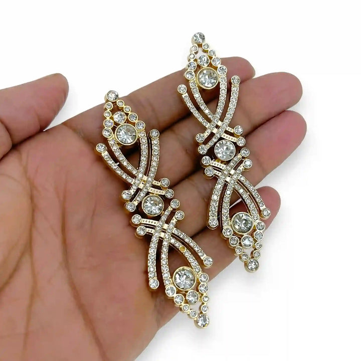 Crystal-Encrusted Metal Frog Closure Buttons