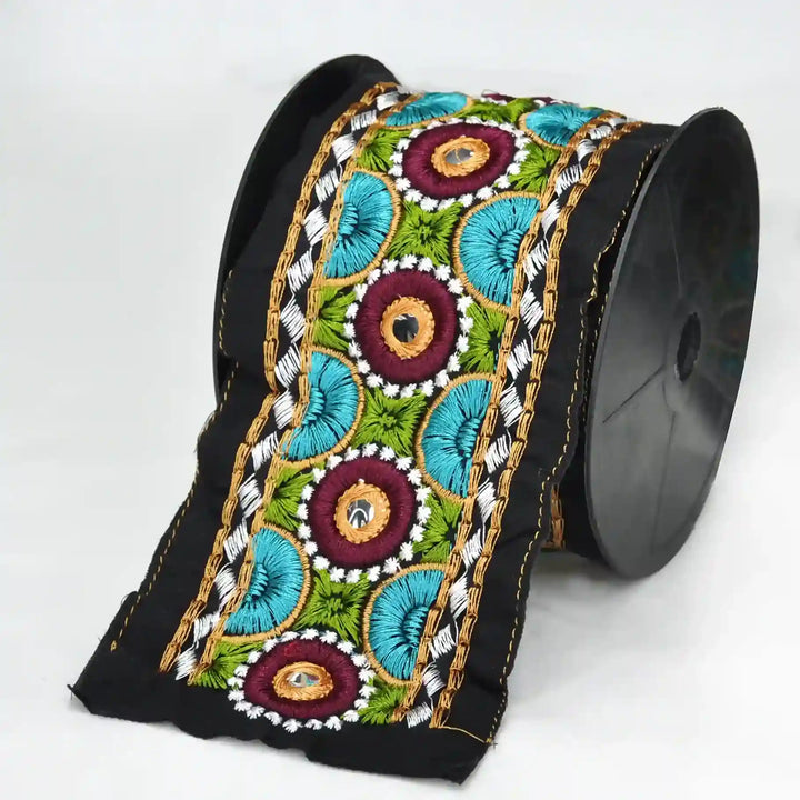 Thread and Mirror Work Lace | 2 Meters