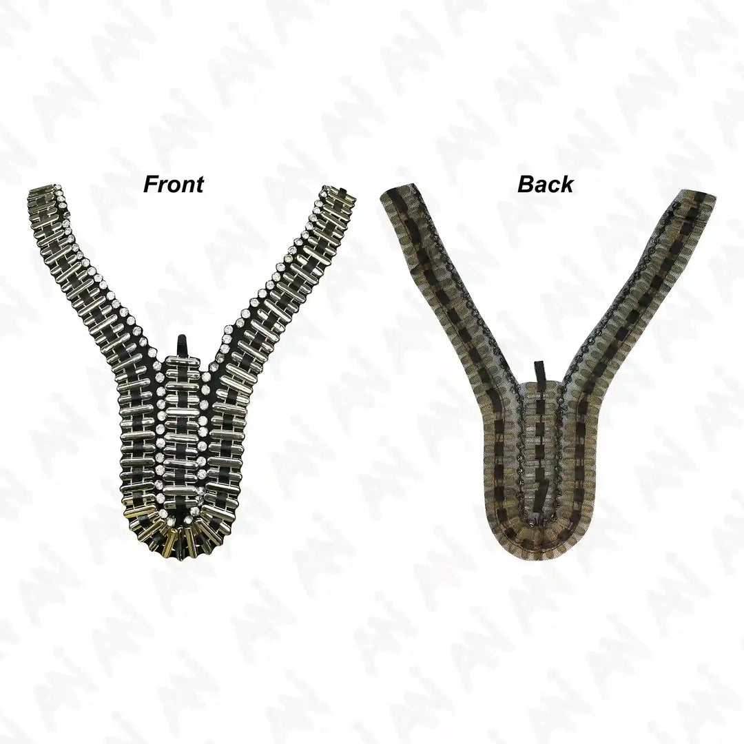 Embellished Beads and Rhinestone Empire Neckline Appliqué