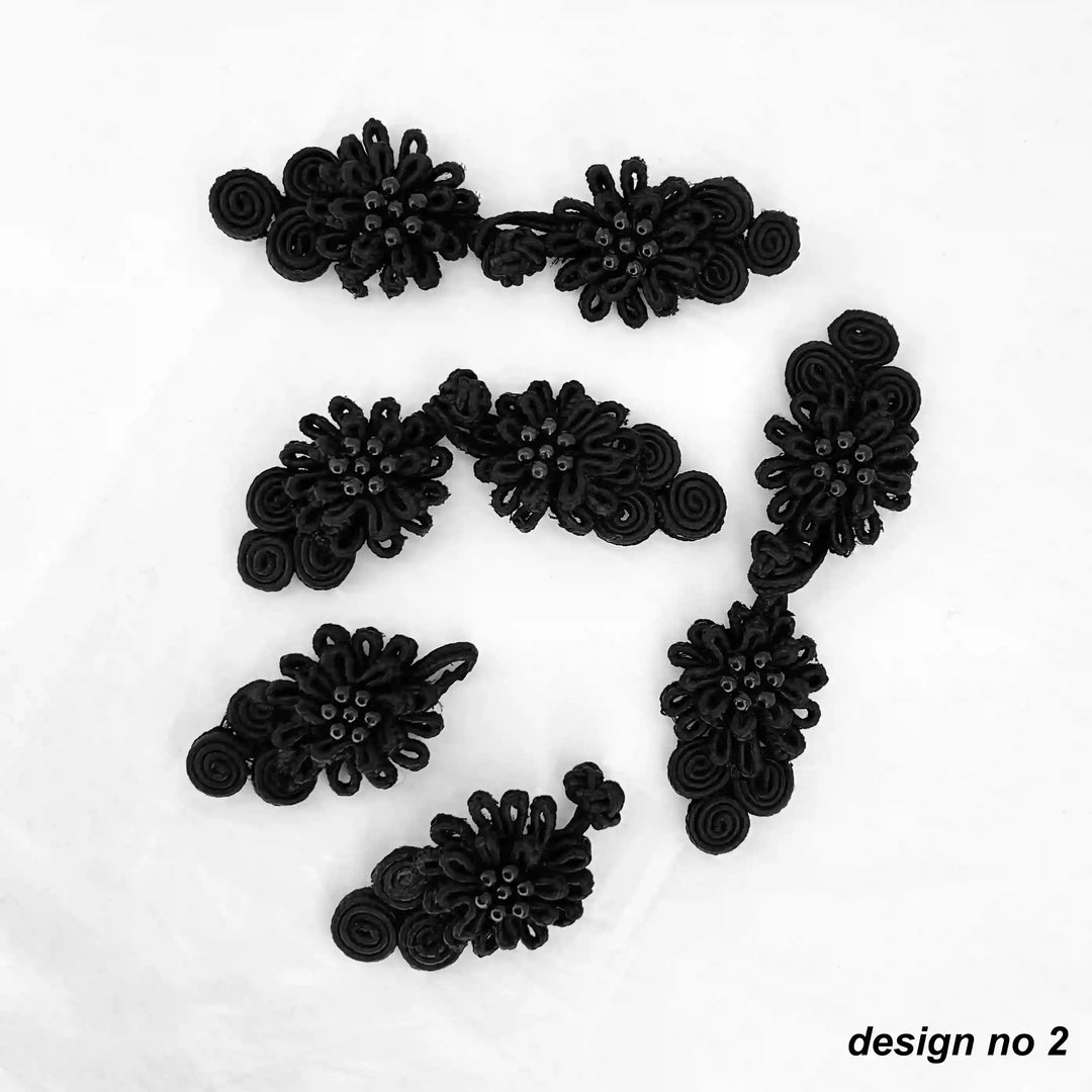 Bow Design Floral Chinese Knot Button