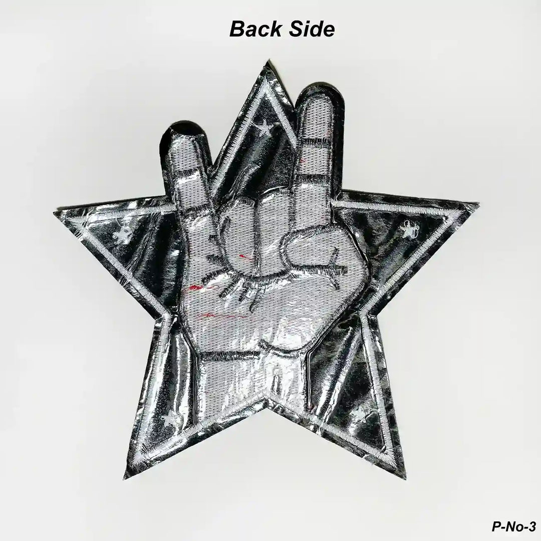 Punk Rock Star Embroidery Hot-Fix Patch