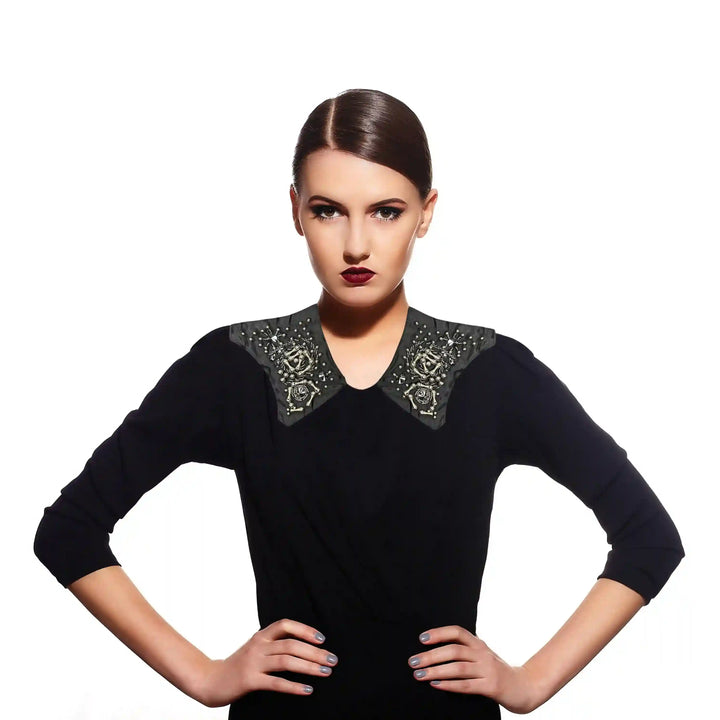 Beads Black Patch 1 Pair