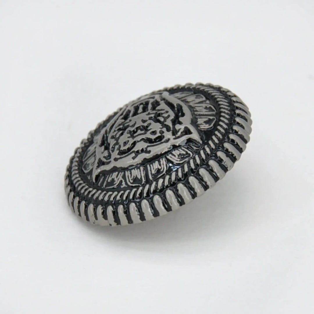 Black Lion Face Metal Button | 18mm (28L) & 22mm (35L)