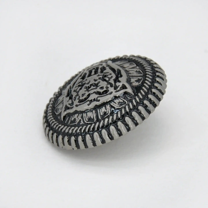 Black Lion Face Metal Button | 18mm (28L) & 22mm (35L)