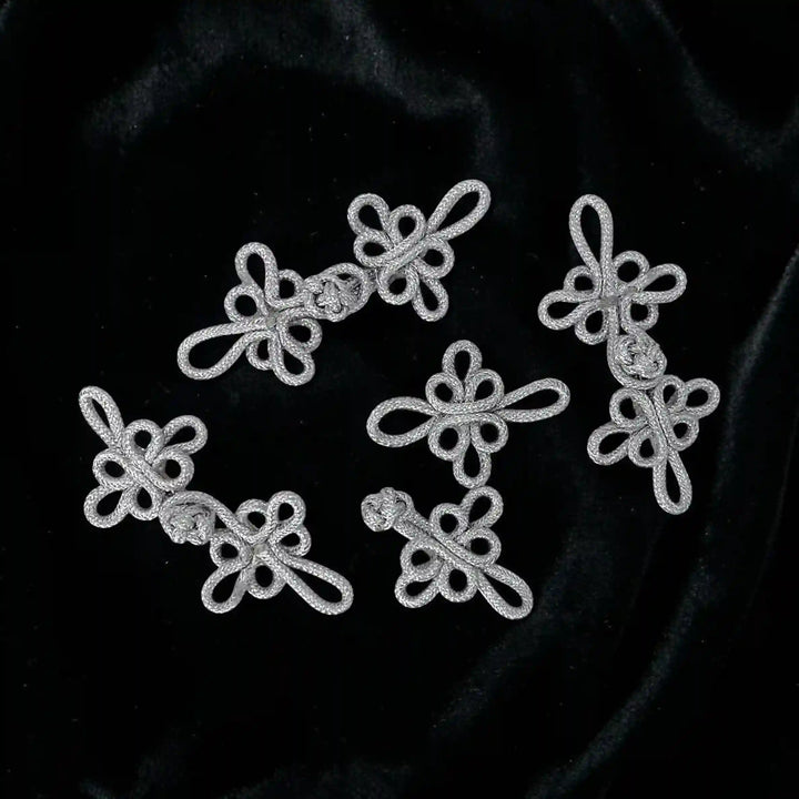 Silver Pankou Frog Closure Buttons