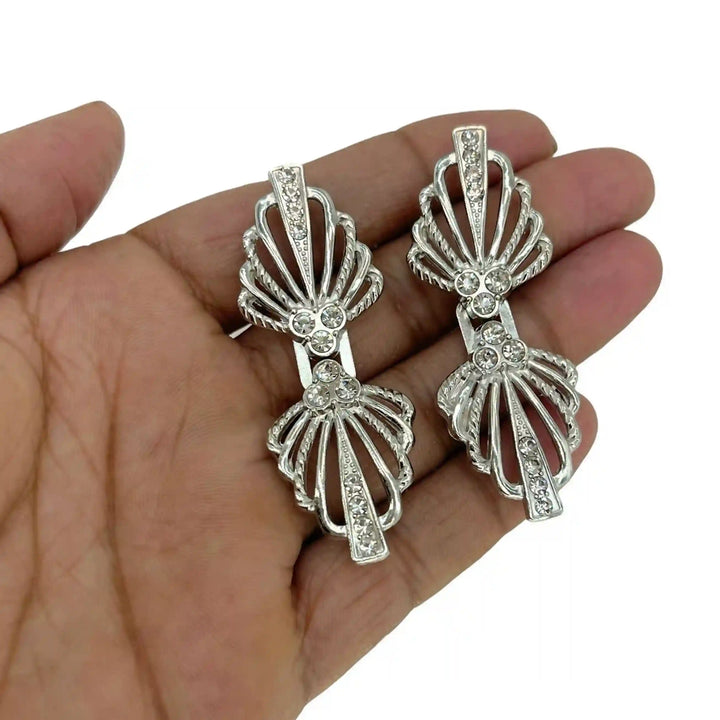 Bow Style Rhinestone Frog Closure Buttons