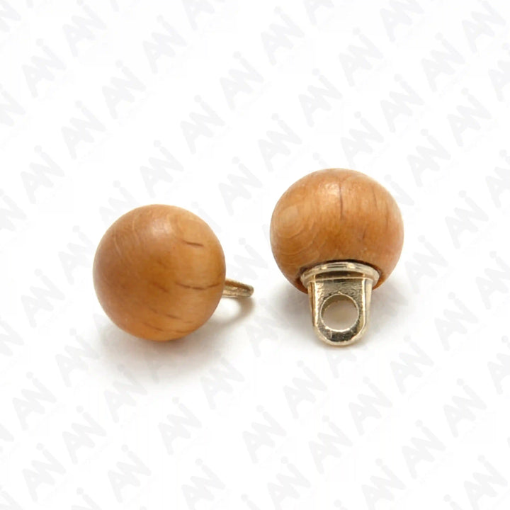 Dark Grain Wooden Button | 10mm