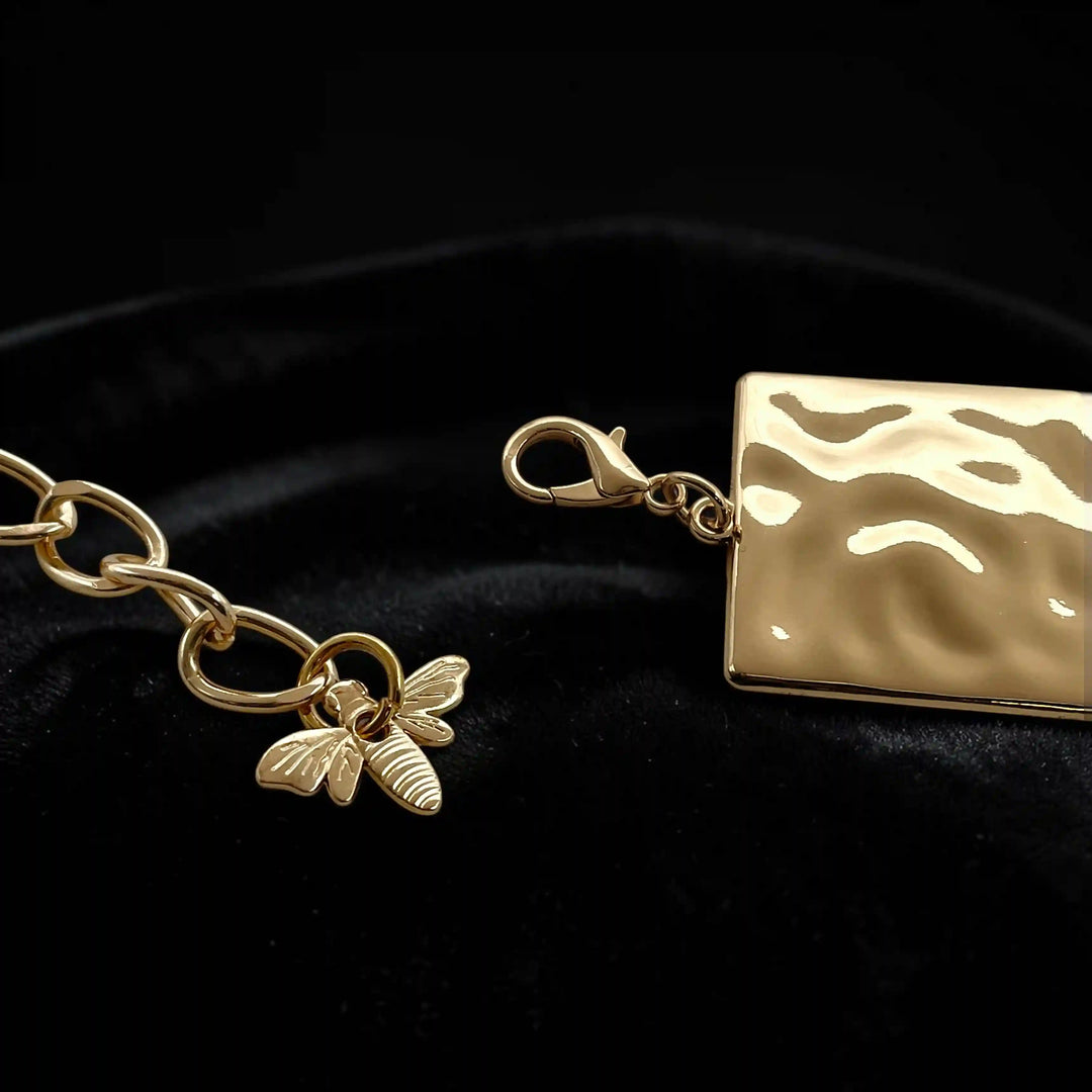 Elegant Gold Square Link Metal Waist Belt for Women