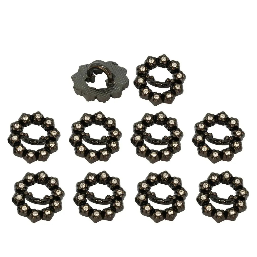 Shimmering Starburst Diamond Metal Buttons