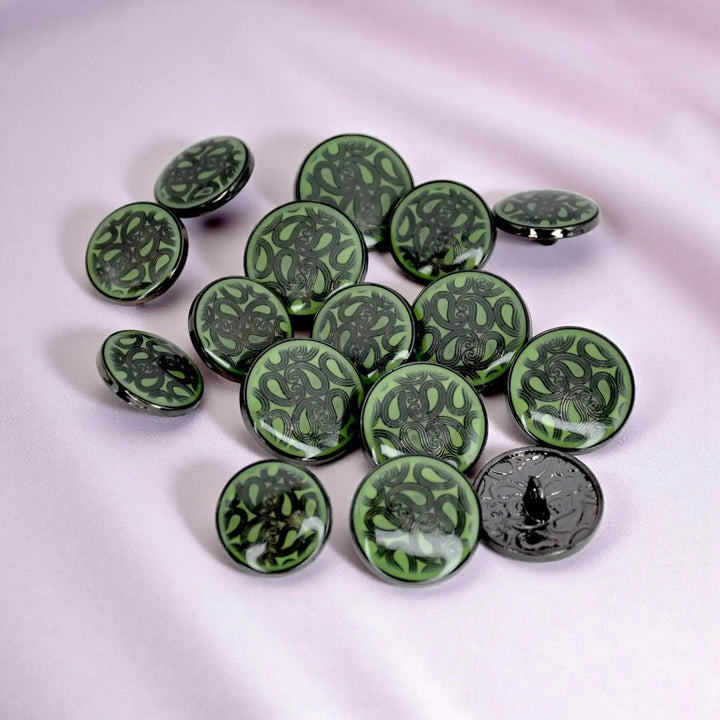 Golden Paisley Design with Shank Metal Button | 18mm(28L) & 20mm(32L)