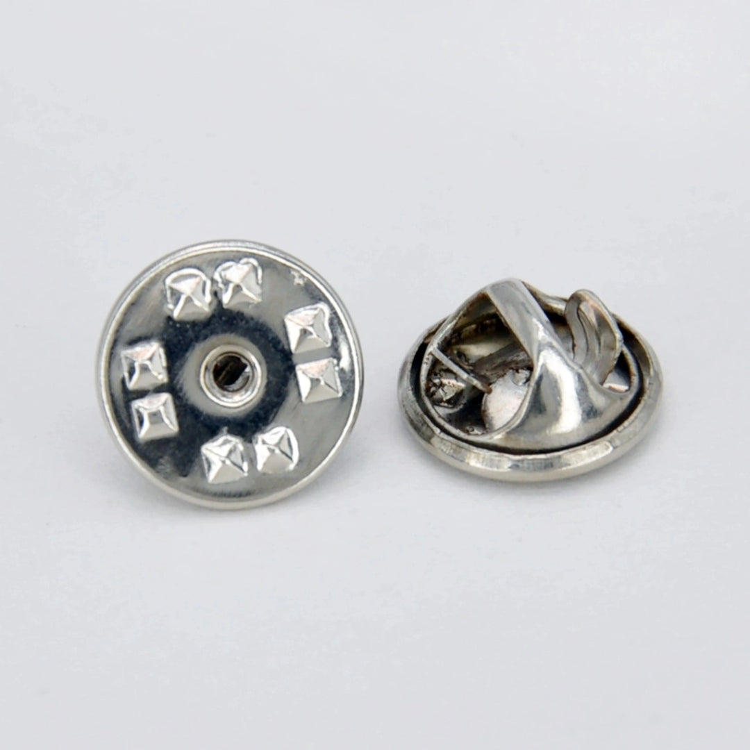 Silver Finish Wave Design Butterfly Clutch | 5.5cm x 7cm