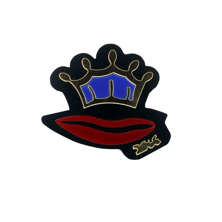 Kiss the Crown Brooch Pin