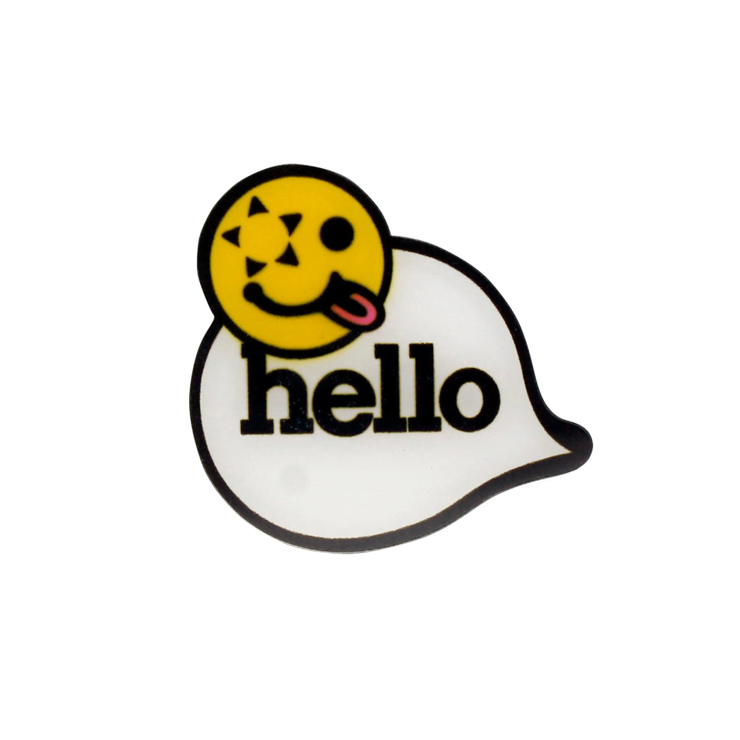 Wacky Hello Emoji Brooch Pin