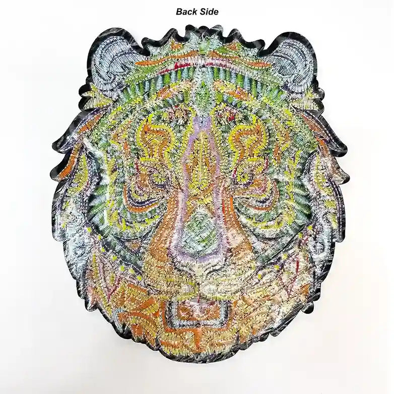 Psychedelic Embroidered Tiger Head Patch