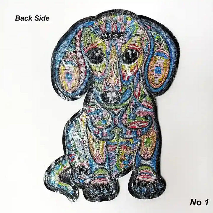 Colorful Folk Art Dog patch