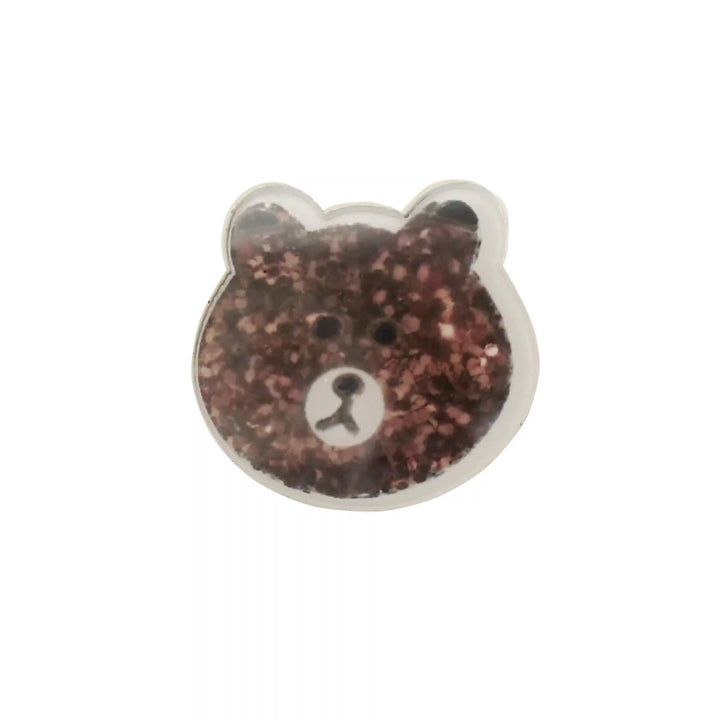 Glitzy Bear Head Brooch Pin