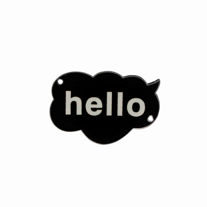 Hello Acrylic Sewable Tag Embellishment