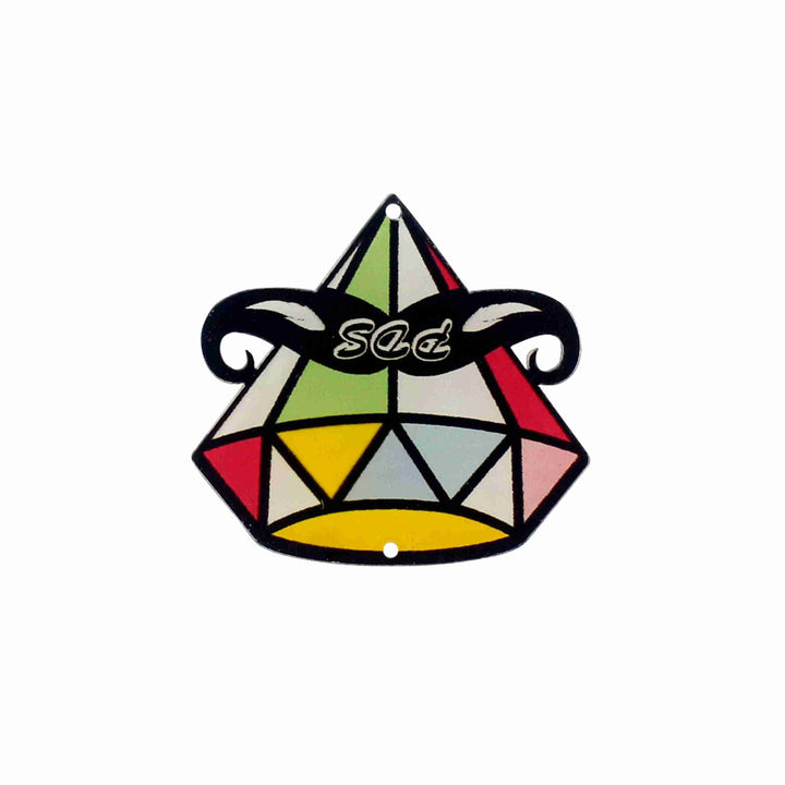 Mardi Gras Diamond Acrylic Brooch