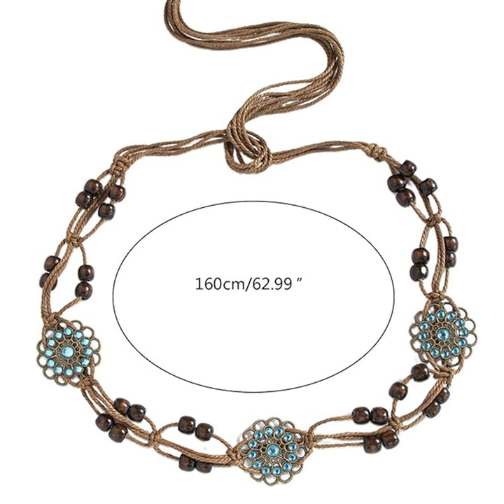 Bohemian Wooden Beaded Women Waist Belt