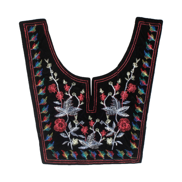 Floral Style U Shape Neckline