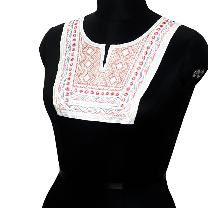 Multicolor white base Neck line