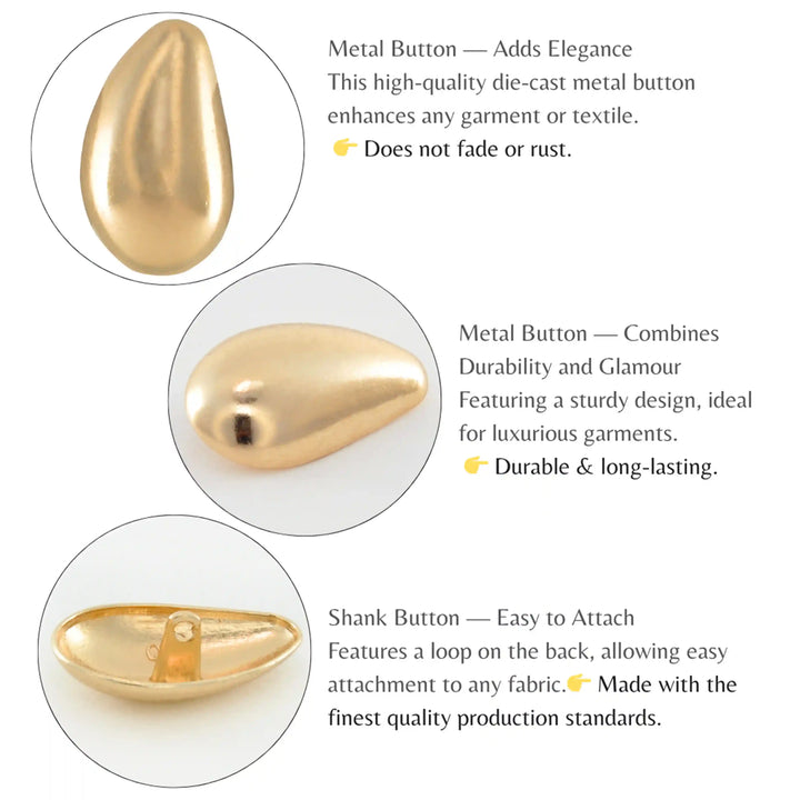 Dewdrop Shank Buttons | 33mm(52L)