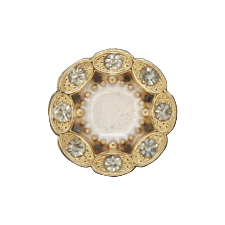 Victorian-Inspired Rhinestone Round Metal Diamond Button