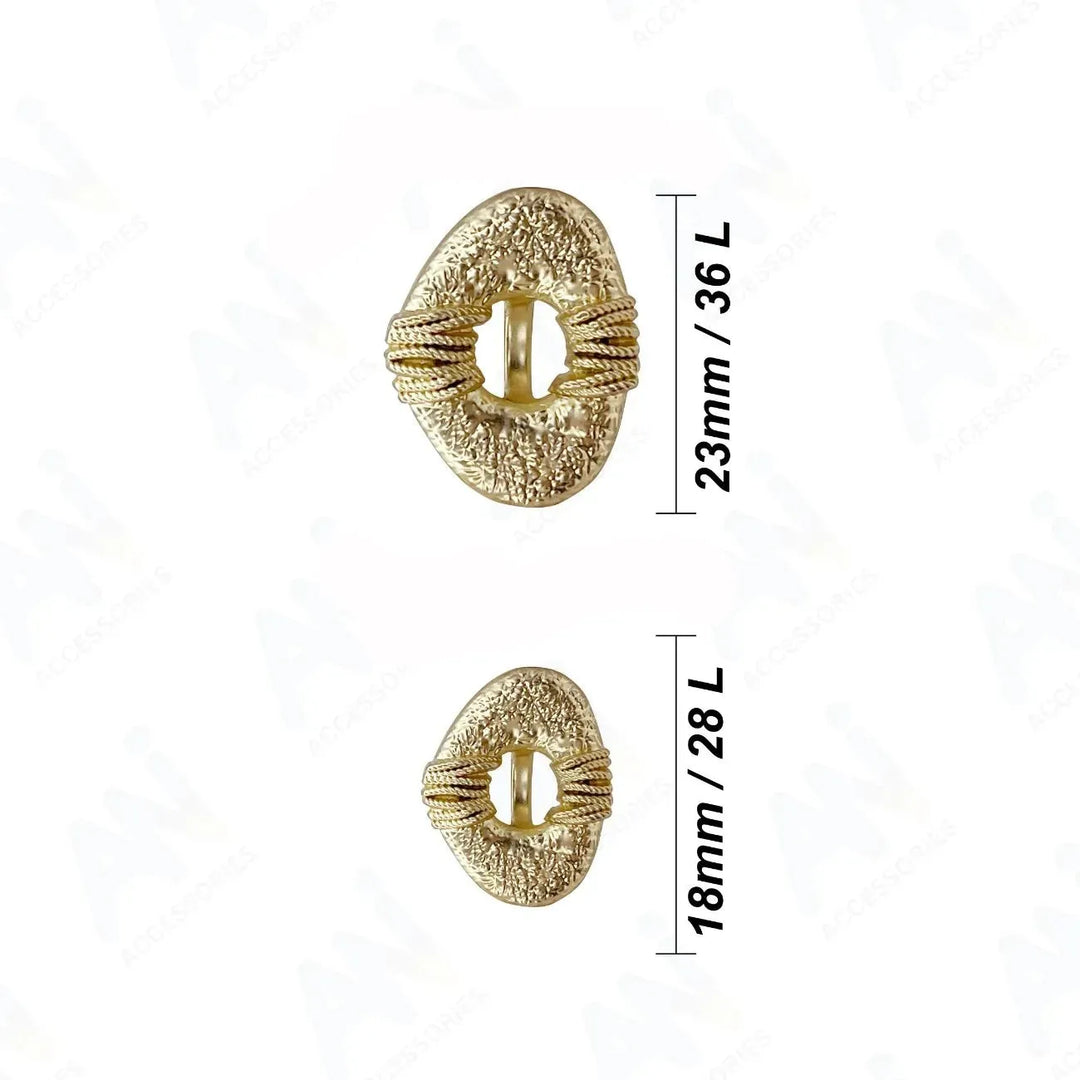 Rope Design Metal Button for DIY Projects | 18mm(28L) & 23mm(36L)