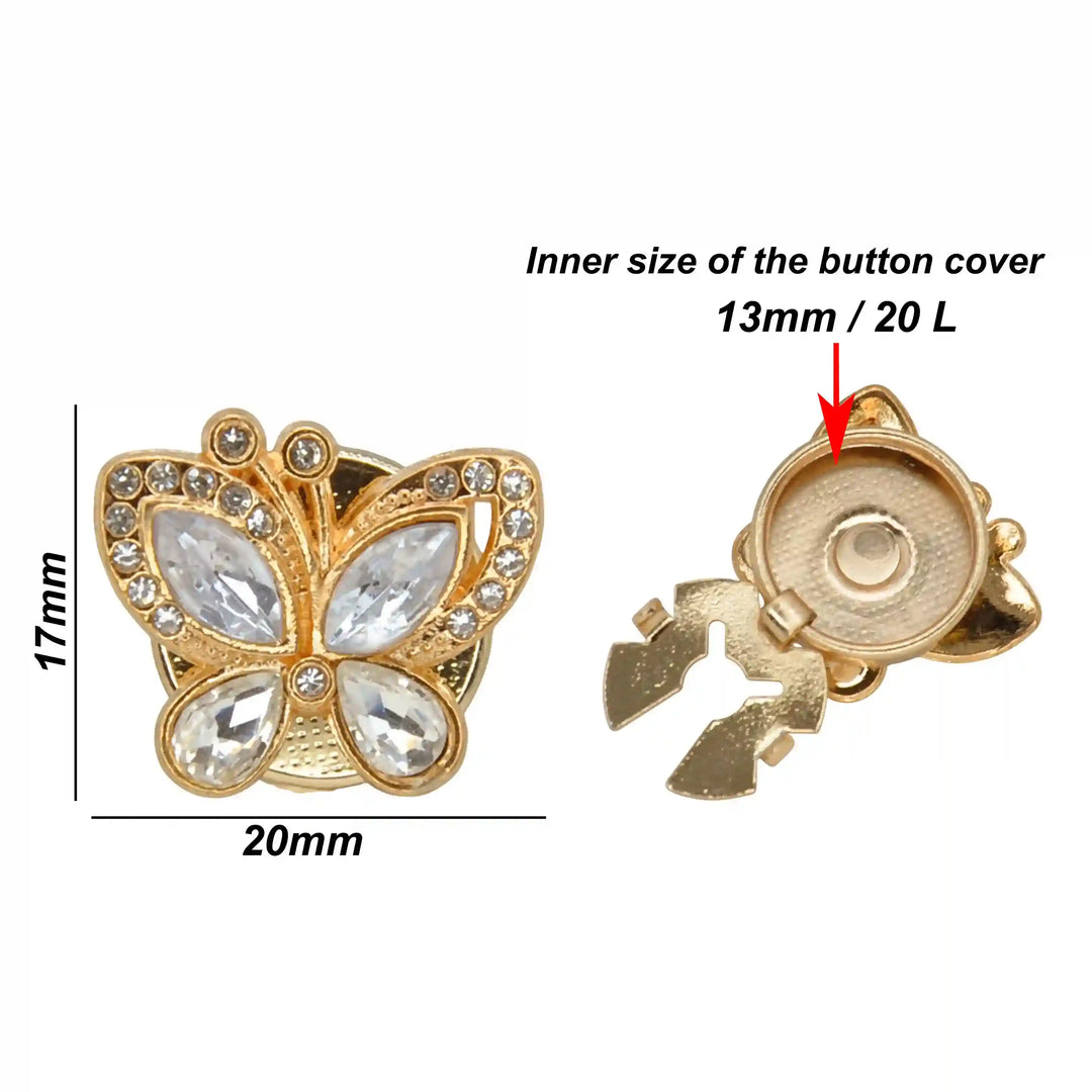 Butterfly Rhine Stone Cover Buttons
