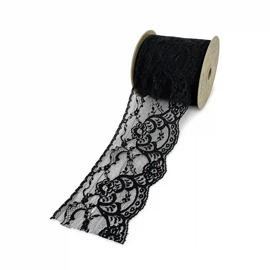 Black Vintage Floral Lace | 5 Meters | SKU-B29