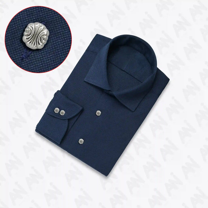 Scalloped Shirt 10mm Metal Button