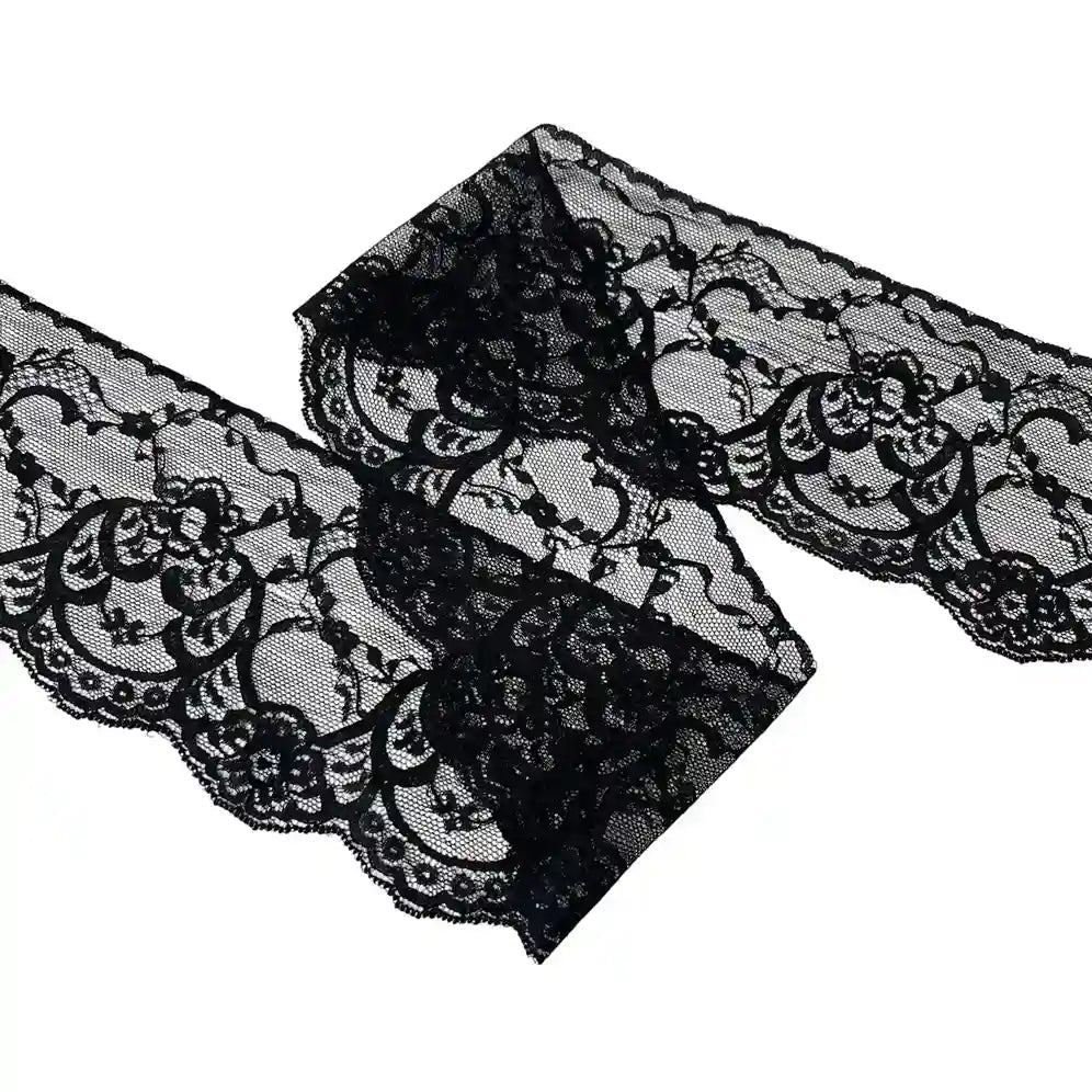 Black Vintage Floral Lace | 5 Meters | SKU-B29