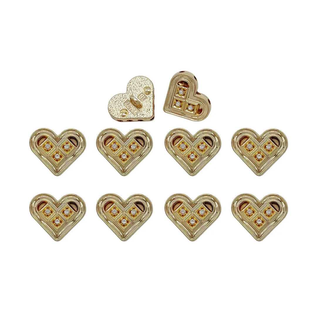 Decorative Heart Button for Crafts | 18mm(28L) & 23mm(36L)