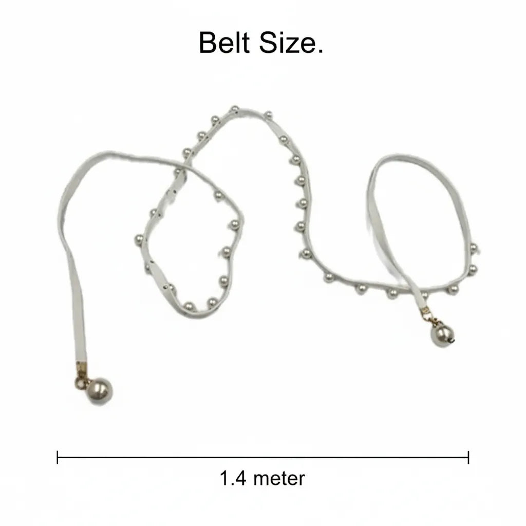 Suede Belt with Pearl Accents