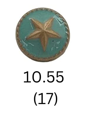 Ani accessories Round 3D Starfish Shank Button with Turquoise Epoxy Enamel Design Small for Shirt Cufflink Jacket Button Pack of 8.(10.55 mm) (17L) DIY Art & Craft (Turquoise Sea Life Collection) Shirt/kurti Button