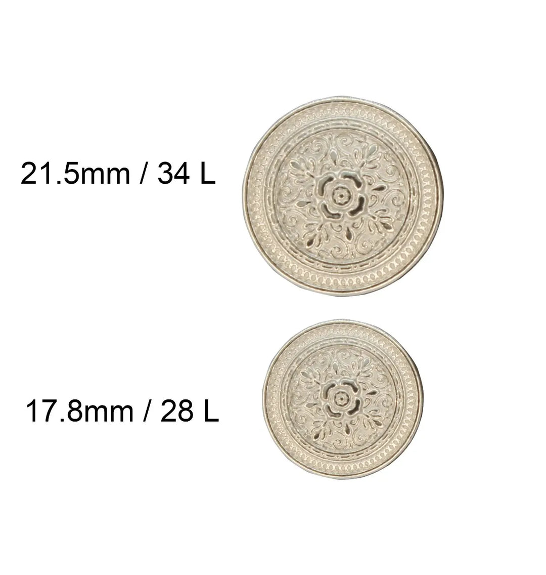 Elegant Design Metal Buttons | 18mm (28L) & 21mm (34L)