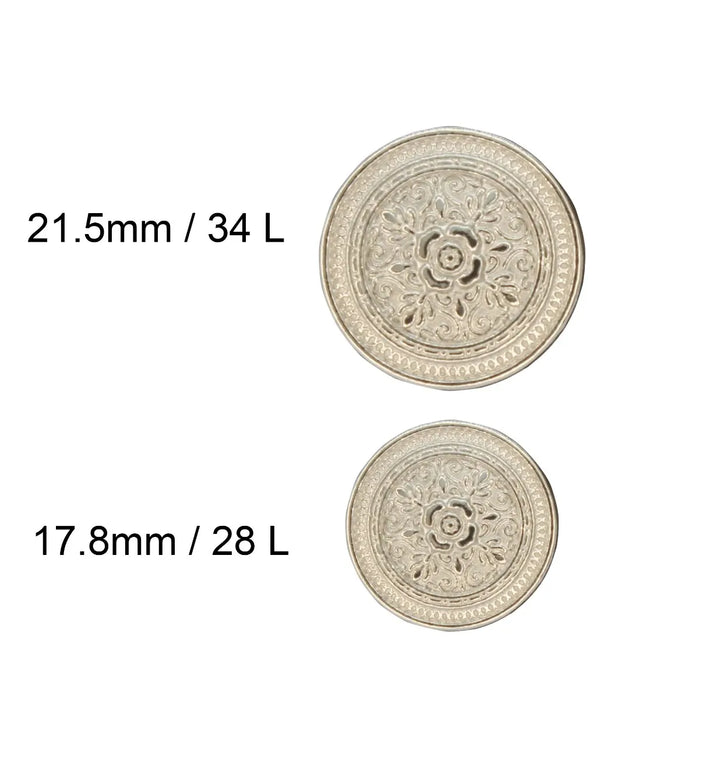 Elegant Design Metal Buttons | 18mm (28L) & 21mm (34L)