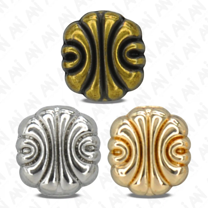 Scalloped Shirt 10mm Metal Button