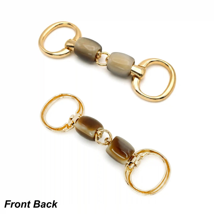 Marble/Resin Inset Horsebit Shoe & Bag Hardware