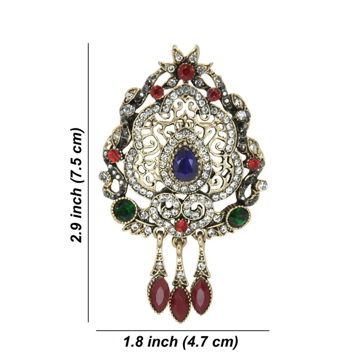 Designer Brooch & Blue Floral Buttons Combo Pack