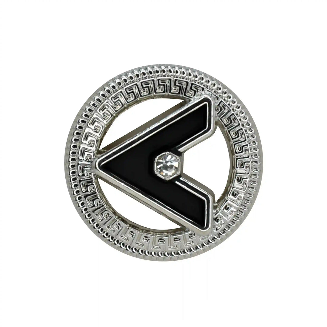 Letter V Metal Buttons | 18mm (28L), 20mm (31L) & 23mm (36L)