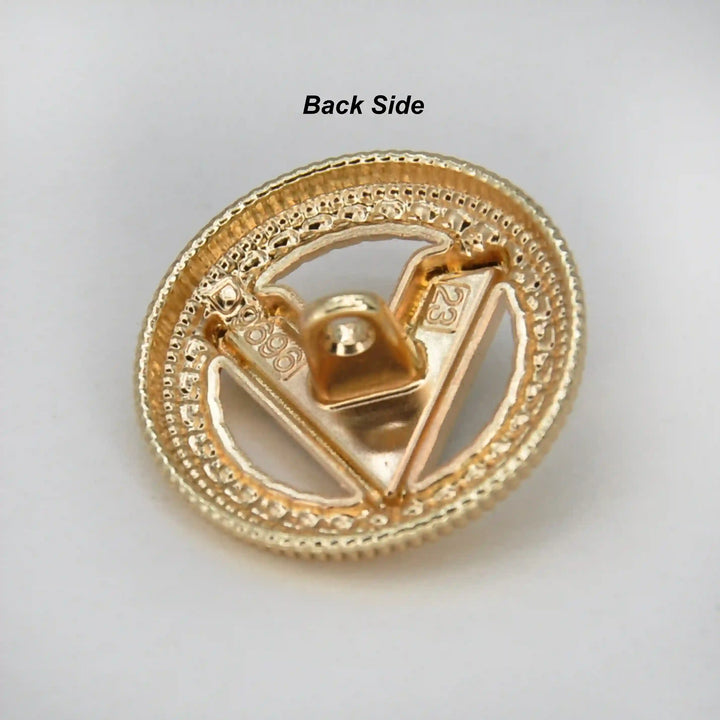Letter V Metal Buttons | 18mm (28L), 20mm (31L) & 23mm (36L)
